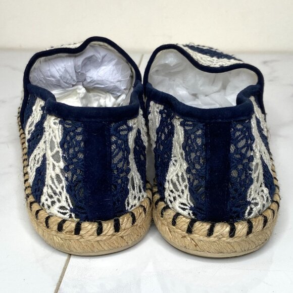 Louis Vuitton Blue & White Striped Crochet Lace Flat SEA BREEZE Espadrilles 36.5 - Picture 9 of 12
